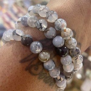 Dragon Vein Agate Bracelet (8mm)